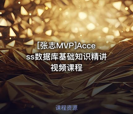 [张志MVP]Access数据库基础知识精讲视频课程