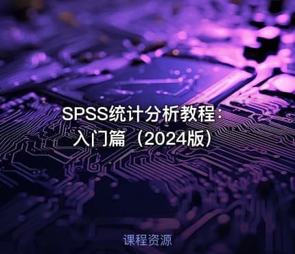 SPSS统计分析教程：入门篇（2024版）