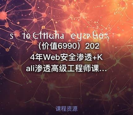 （价值6990）2024年Web安全渗透+Kali渗透高级工程师课程kali渗透