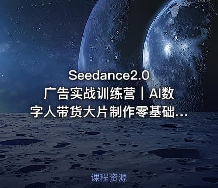 Seedance2.0广告实战训练营｜AI数字人带货大片制作零基础复刻爆款变现