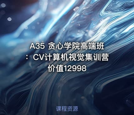 A35 贪心学院高端班：CV计算机视觉集训营 价值12998