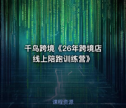 千鸟跨境《26年跨境店线上陪跑训练营》