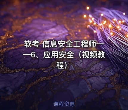 软考 信息安全工程师——6、应用安全（视频教程）