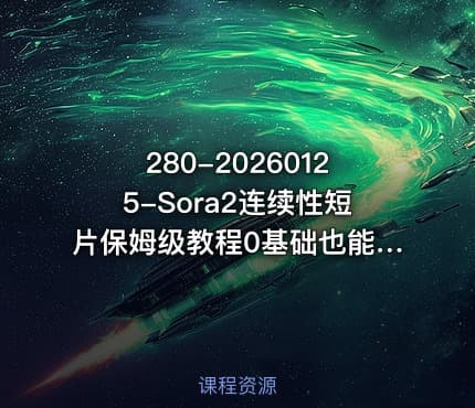 280-20260125-Sora2连续性短片保姆级教程0基础也能做电影级叙事视频更多资源