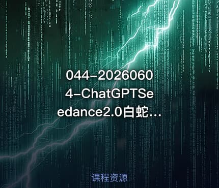 044-20260604-ChatGPTSeedance2.0白蛇传国风短片全教程｜AI脚本撰写高清出图视频生成零基础打造古风原创影视短片更多资源