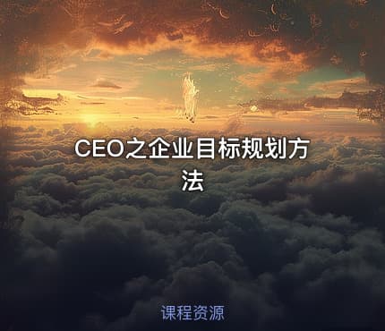 CEO之企业目标规划方法