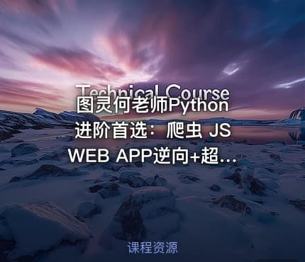 图灵何老师Python进阶首选：爬虫 JS WEB APP逆向+超强企业级案例合辑