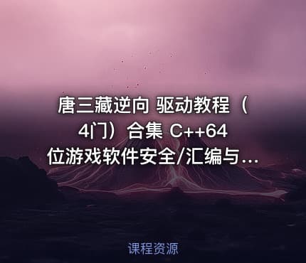 唐三藏逆向 驱动教程（4门）合集 C++64位游戏软件安全/汇编与反汇编/反调试/C++X64