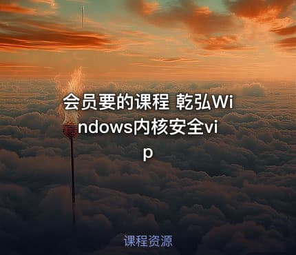 会员要的课程 乾弘Windows内核安全vip