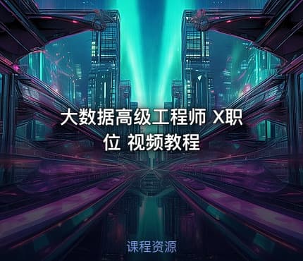 大数据高级工程师 X职位 视频教程
