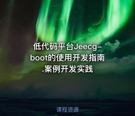 低代码平台Jeecg-boot的使用开发指南.案例开发实践
