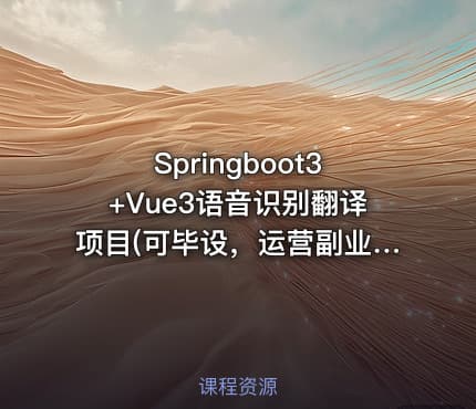 Springboot3+Vue3语音识别翻译项目(可毕设，运营副业)带源码