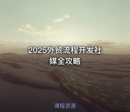 2025外贸流程开发社媒全攻略