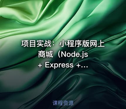 项目实战：小程序版网上商城（Node.js + Express + MySQL)视频教程