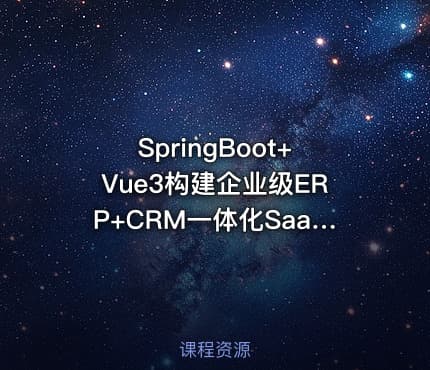 SpringBoot+Vue3构建企业级ERP+CRM一体化SaaS系统教程