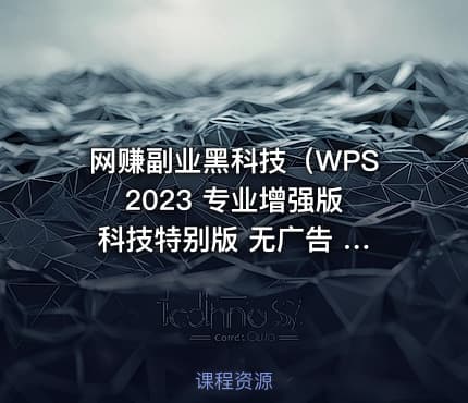 网赚副业黑科技（WPS 2023 专业增强版 科技特别版 无广告 无会员 政企版合集！含插件+安卓+电脑+金山PDF工具箱）
