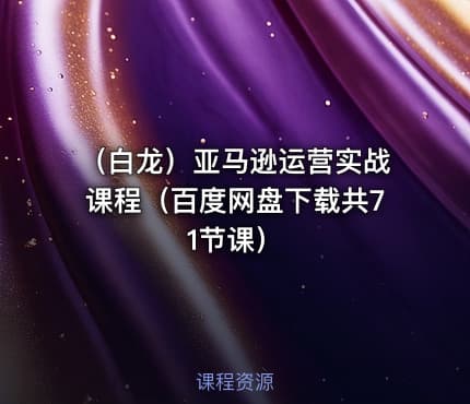 （白龙）亚马逊运营实战课程（百度网盘下载共71节课）