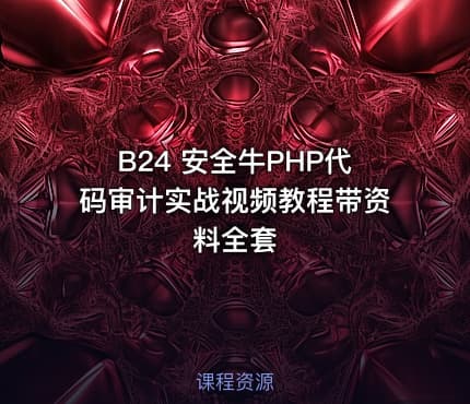 B24 安全牛PHP代码审计实战视频教程带资料全套