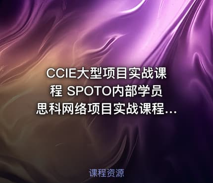 CCIE大型项目实战课程 SPOTO内部学员 思科网络项目实战课程13集 项目基础项目割接