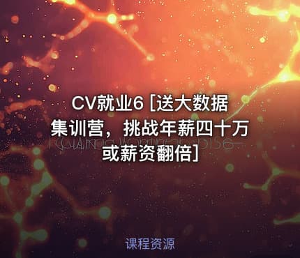 CV就业6 [送大数据集训营，挑战年薪四十万或薪资翻倍]