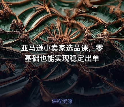 亚马逊小卖家选品课，零基础也能实现稳定出单