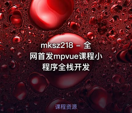 mksz218 - 全网首发mpvue课程小程序全栈开发