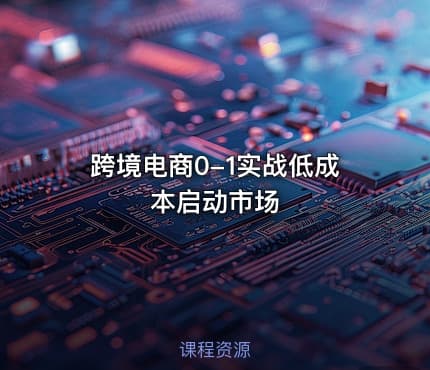 跨境电商0-1实战低成本启动市场