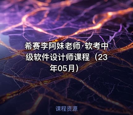 希赛李阿妹老师·软考中级软件设计师课程（23年05月）