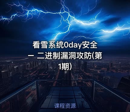 看雪系统0day安全 – 二进制漏洞攻防(第1期)