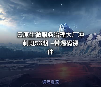 云原生微服务治理大厂冲刺班56期 -带源码课件