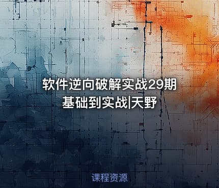软件逆向破解实战29期基础到实战|天野