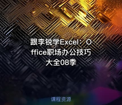 跟李锐学Excel：Office职场办公技巧大全08季