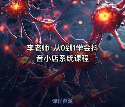 李老师·从0到1学会抖音小店系统课程