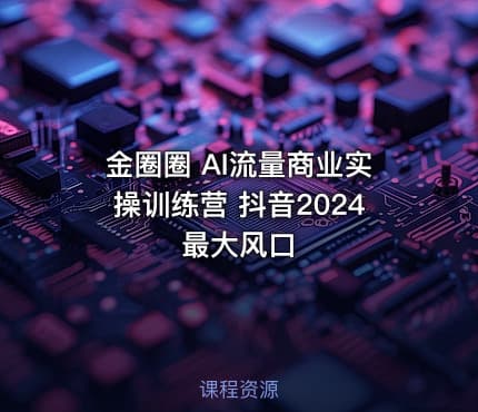 金圈圈 AI流量商业实操训练营 抖音2024最大风口