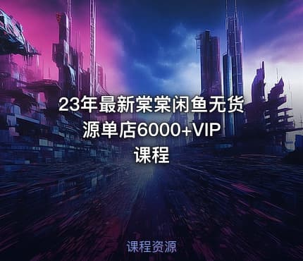 23年最新棠棠闲鱼无货源单店6000+VIP课程