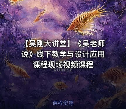 【吴刚大讲堂】《吴老师说》线下教学与设计应用课程现场视频课程