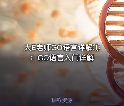 大E老师GO语言详解①：GO语言入门详解