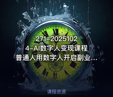 271-20251024-AI数字人变现课程普通人用数字人开启副业更多资源