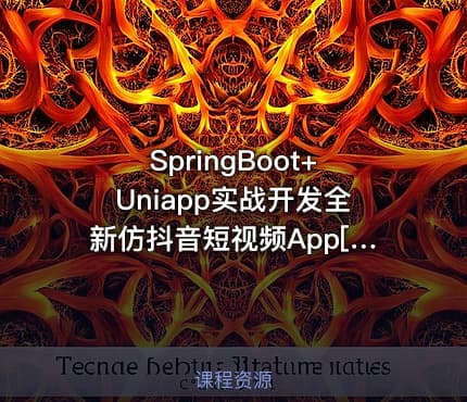 SpringBoot+Uniapp实战开发全新仿抖音短视频App[完结]