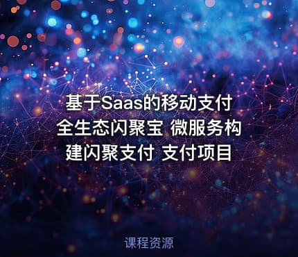 基于Saas的移动支付全生态闪聚宝 微服务构建闪聚支付 支付项目