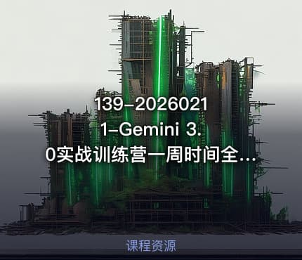 139-20260211-Gemini 3.0实战训练营一周时间全面掌握地表最强的AI副业工作提效倍增更多资源