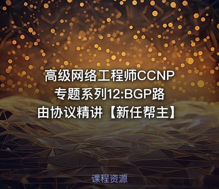 高级网络工程师CCNP专题系列12:BGP路由协议精讲【新任帮主】