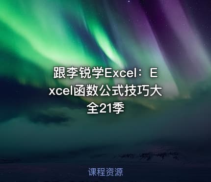 跟李锐学Excel:Excel函数公式技巧大全21季