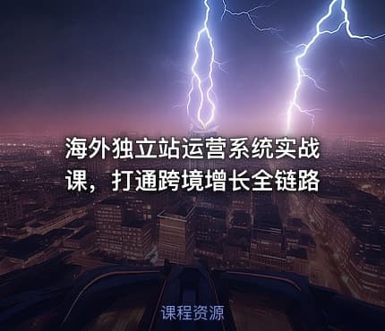 海外独立站运营系统实战课，打通跨境增长全链路