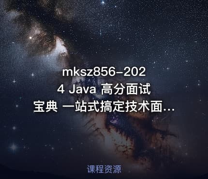 mksz856-2024 Java 高分面试宝典 一站式搞定技术面+项目面