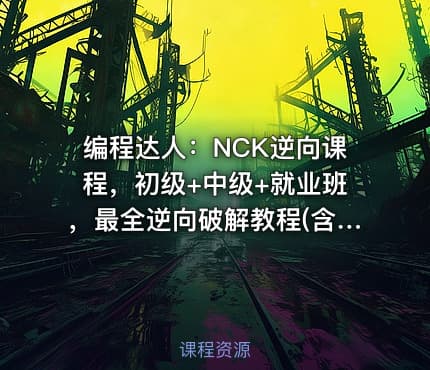 编程达人：NCK逆向课程，初级+中级+就业班，最全逆向破解教程(含破解工具) 价值万元