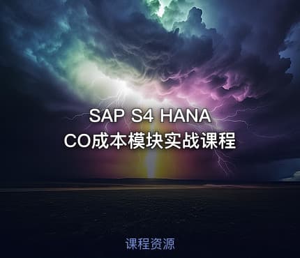 SAP S4 HANA CO成本模块实战课程