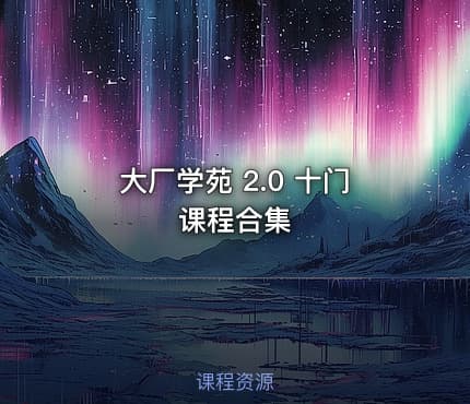 大厂学苑 2.0 十门课程合集