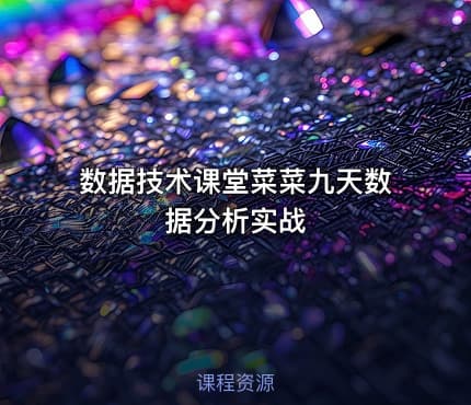 数据技术课堂菜菜九天数据分析实战