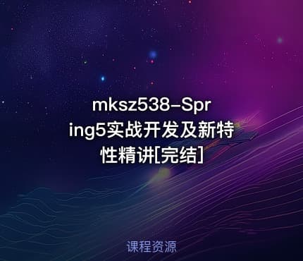 mksz538-Spring5实战开发及新特性精讲[完结]